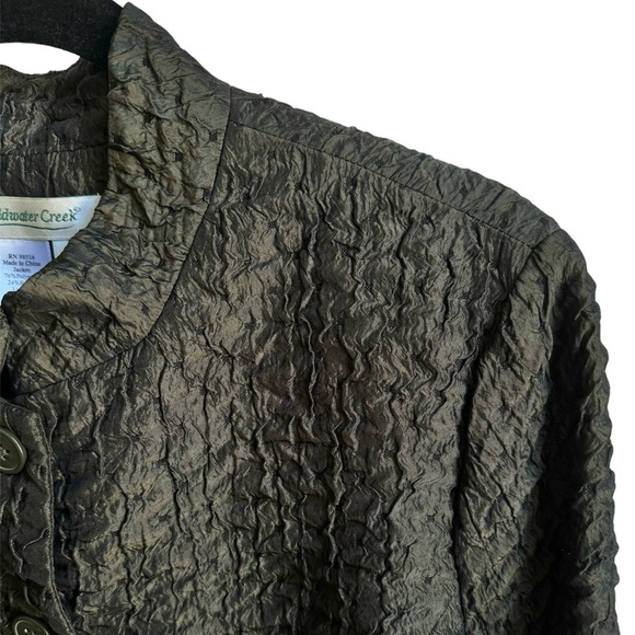 Coldwater Creek Women’s Dark Olive Green Textured Jacket - Picture 3 of 6